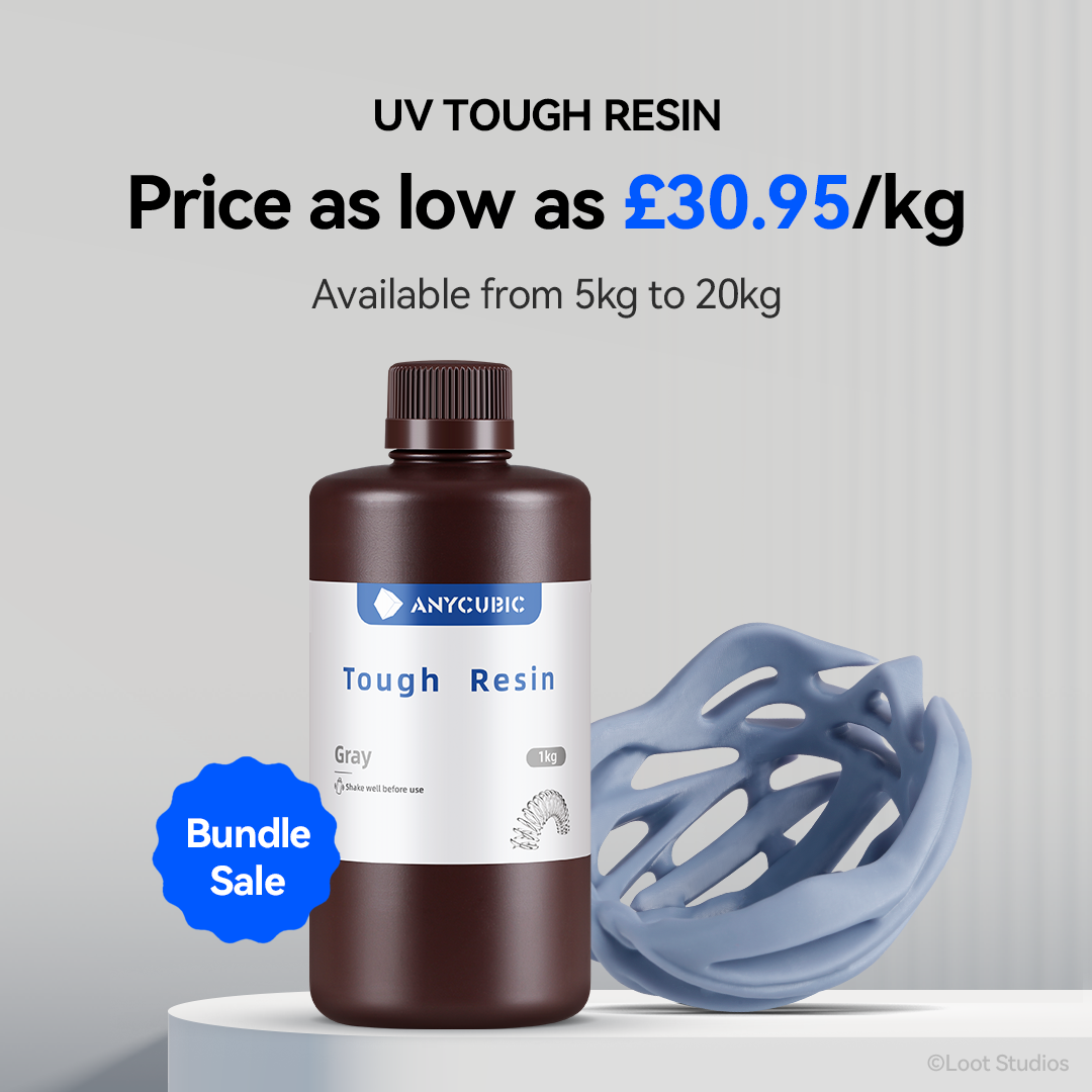 Multi Bottle Deals: Anycubic UV Tough Resin for 3D Prints from 5kg to 20kg