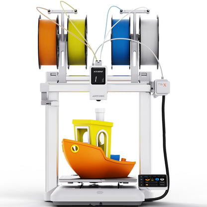 Anycubic Kobra X Multicolor 3D Printer, 2X Faster & Easy One-Click Printing, 600mm/s High Speed 3D Printers for Family & Kids, 4-Color Built-in, 260x260x260m³, Easy to Use FDM 3D Printer